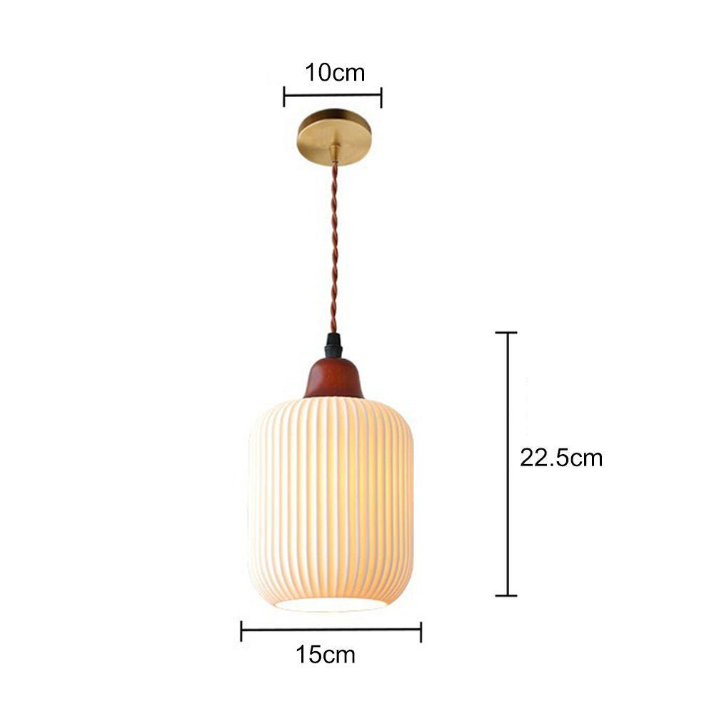 White Ceramic Pendant Lamp | Rustic Metal & Ceramic Ceiling Light | E26 LED/Incandescent | Adjustable Hanging 1.5m | Living Room Kitchen Dining Room