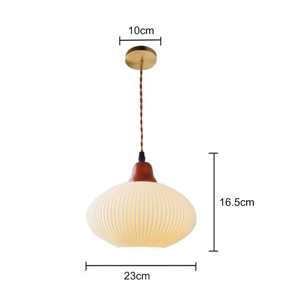 White Ceramic Pendant Lamp | Rustic Metal & Ceramic Ceiling Light | E26 LED/Incandescent | Adjustable Hanging 1.5m | Living Room Kitchen Dining Room