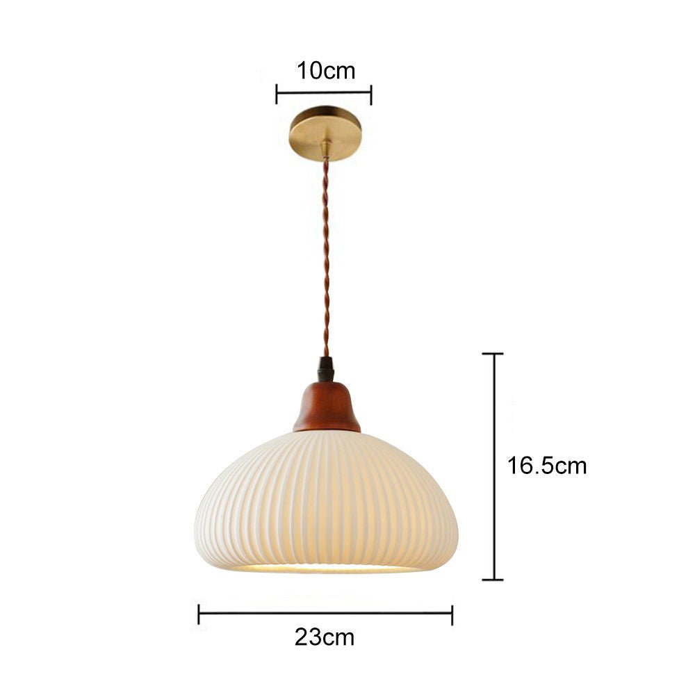 White Ceramic Pendant Lamp | Rustic Metal & Ceramic Ceiling Light | E26 LED/Incandescent | Adjustable Hanging 1.5m | Living Room Kitchen Dining Room