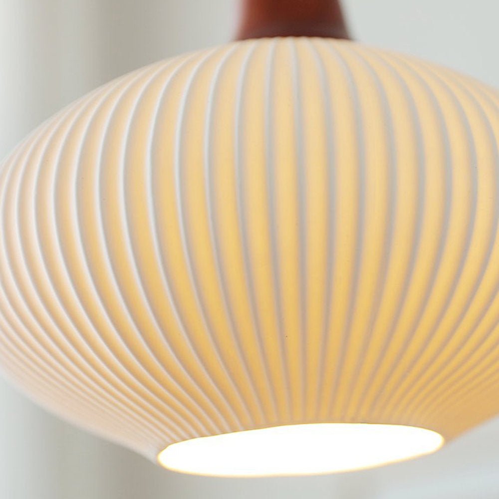 White Ceramic Pendant Lamp | Rustic Metal & Ceramic Ceiling Light | E26 LED/Incandescent | Adjustable Hanging 1.5m | Living Room Kitchen Dining Room