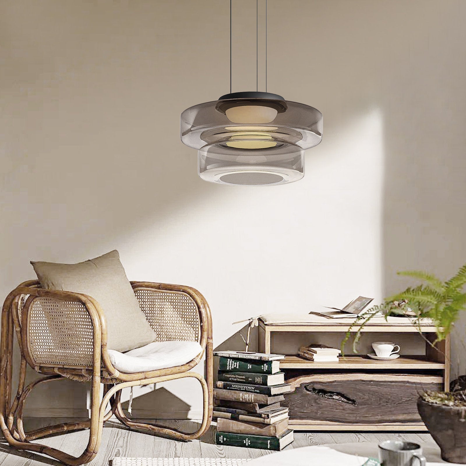 Glass Pendant Lamps in Bauhaus Style