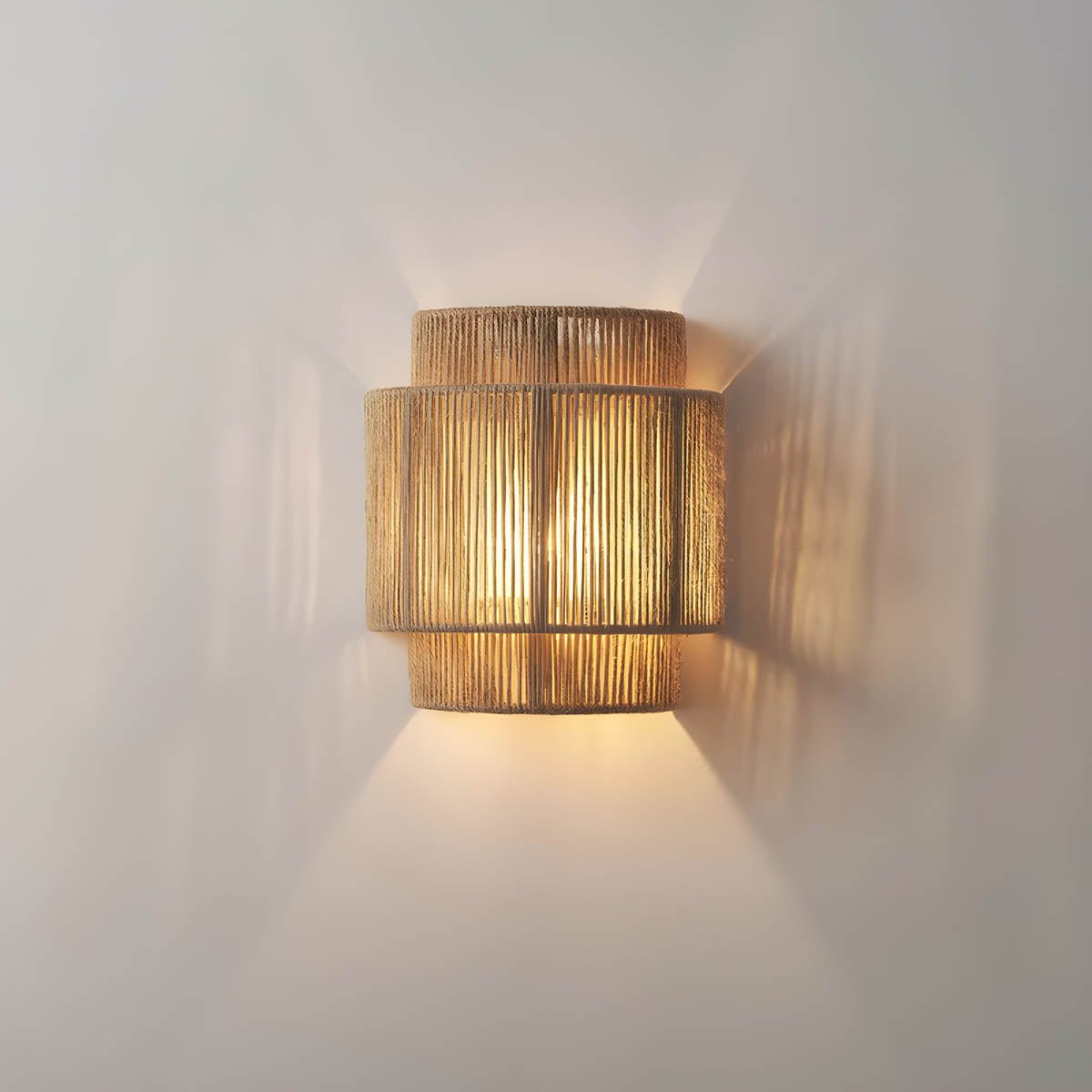 Natural Rope Wall Lamp Modern Rustic Sconce Light | E27 LED | Wall Mounted Ambient Lighting | Warm Decorative Indoor Light