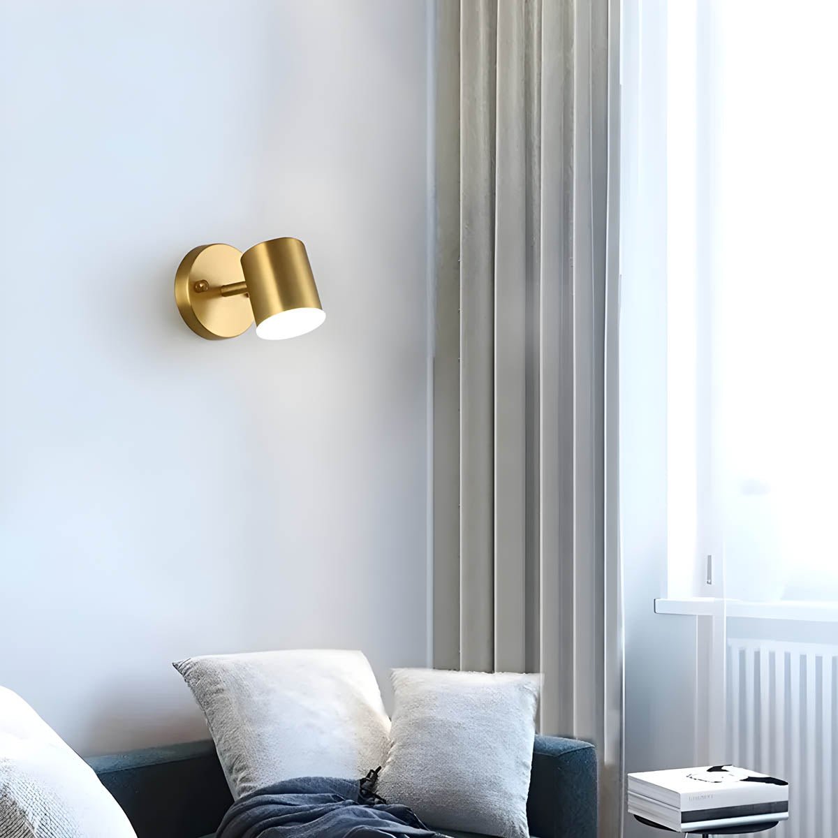 Scandinavian Copper LED Wall Lamp for Bedroom & Living Room | Slim Minimalist Design | 5W Ambient Lighting | Modern Accent Light