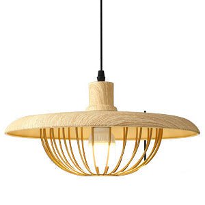 Wood Grain Pendant Lamp | Scandinavian Design Hanging Light | Aluminum & Iron | E27 Compatible | Adjustable Ceiling Lighting
