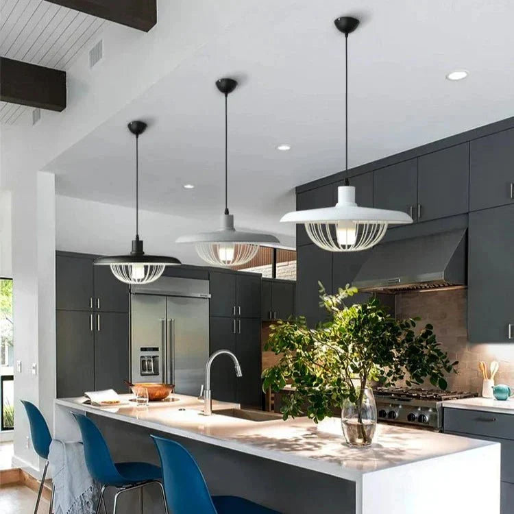 Wood Grain Pendant Lamp | Scandinavian Design Hanging Light | Aluminum & Iron | E27 Compatible | Adjustable Ceiling Lighting