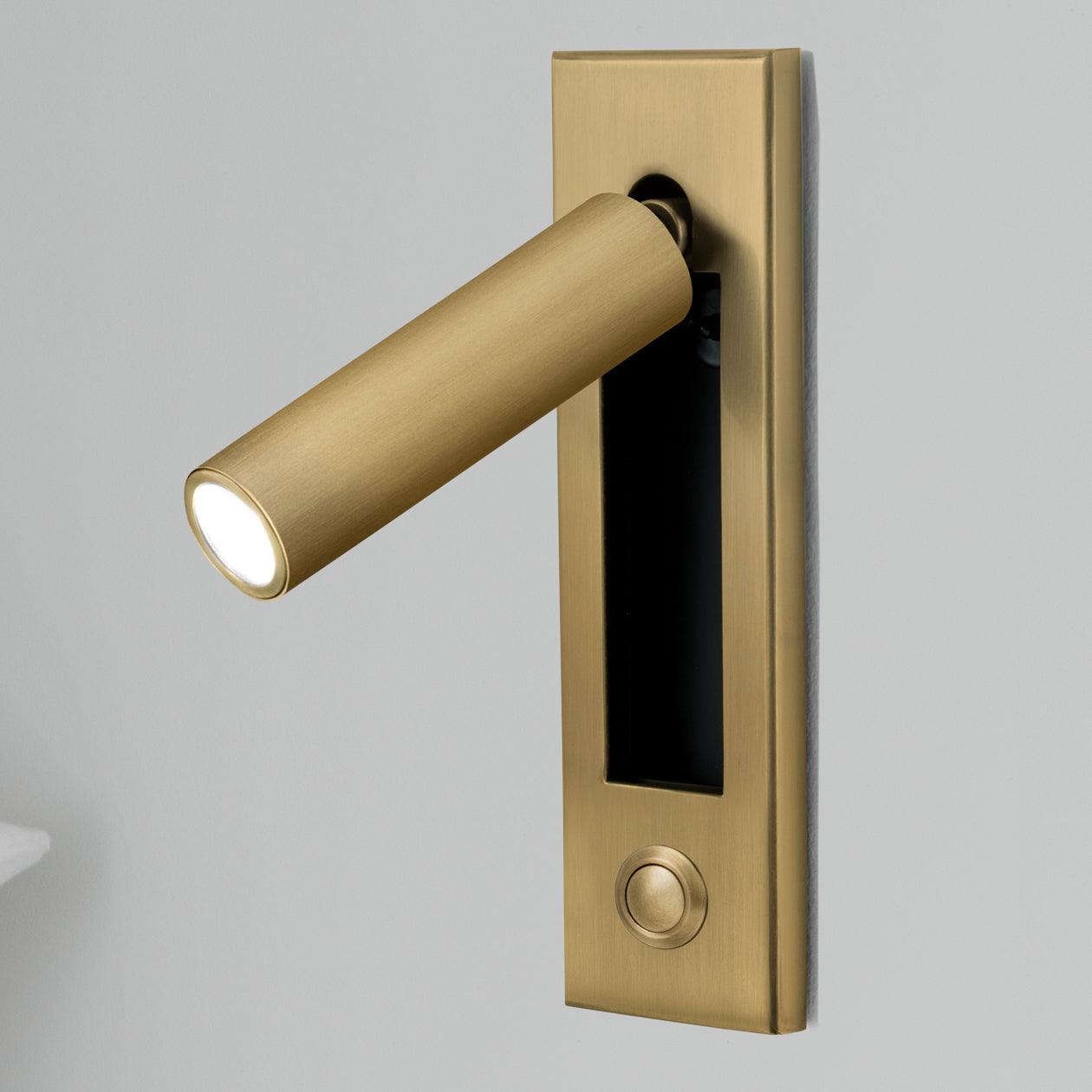 Minimalist Embedded Bedside Wall Sconce | Aluminum & Metal | Integrated 3000K LED | Adjustable Warm Light | Bedroom Accent