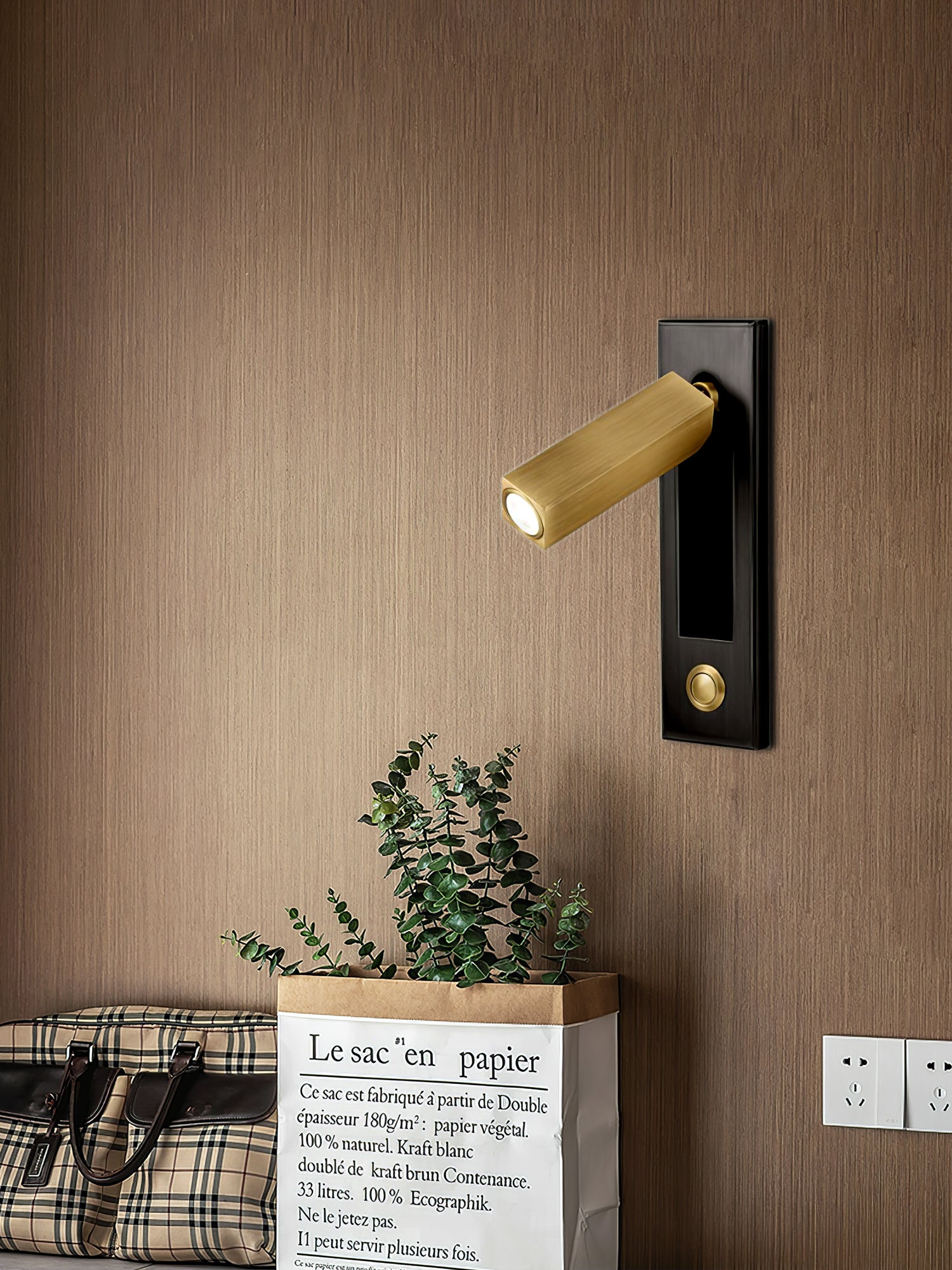 Minimalist Embedded Bedside Wall Sconce | Aluminum & Metal | Integrated 3000K LED | Adjustable Warm Light | Bedroom Accent