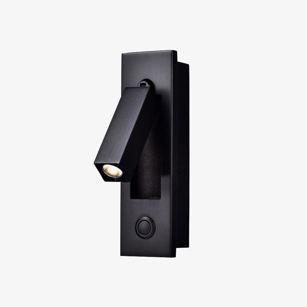 Minimalist Embedded Bedside Wall Sconce | Aluminum & Metal | Integrated 3000K LED | Adjustable Warm Light | Bedroom Accent