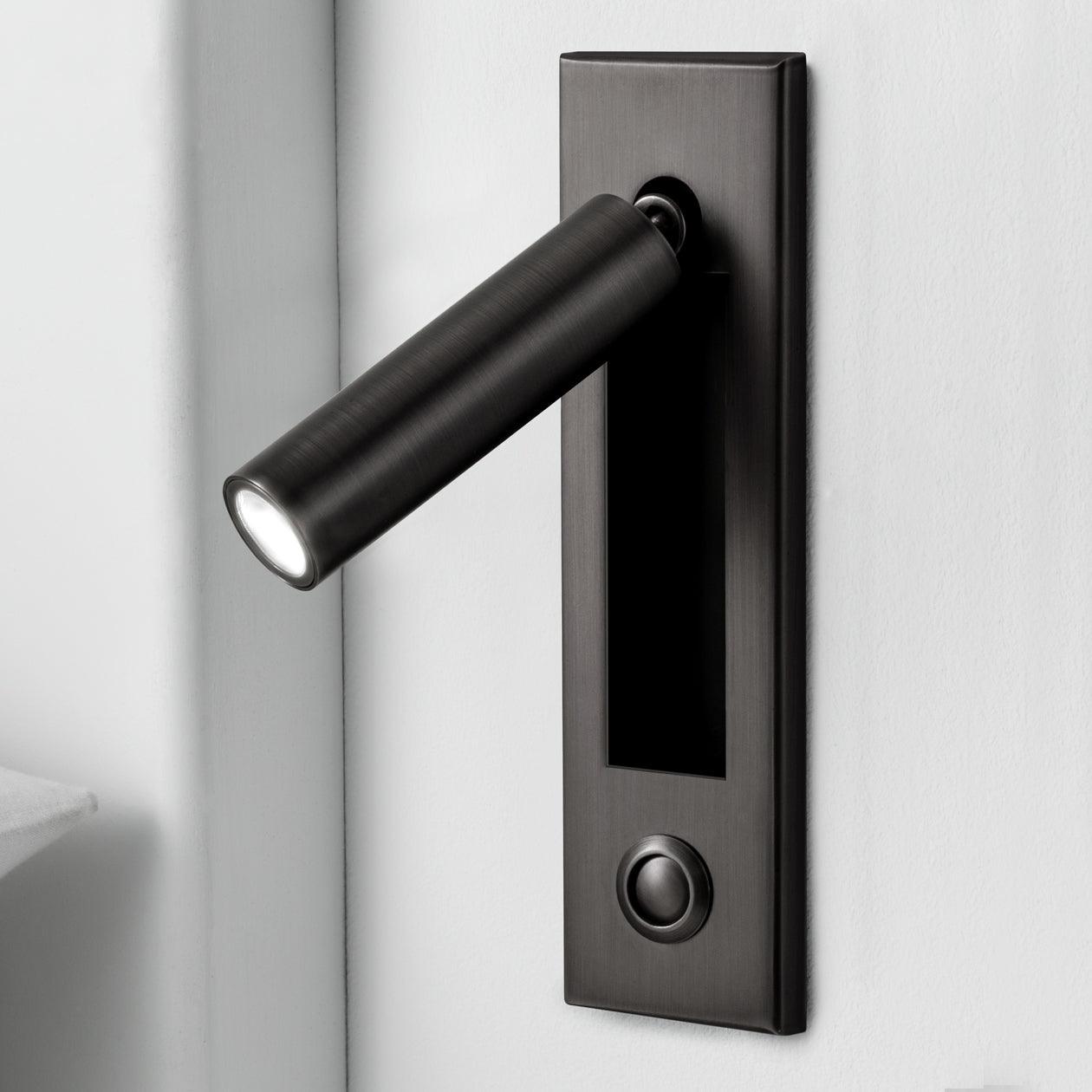 Minimalist Embedded Bedside Wall Sconce | Aluminum & Metal | Integrated 3000K LED | Adjustable Warm Light | Bedroom Accent