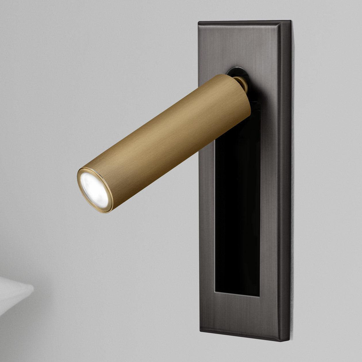 Minimalist Embedded Bedside Wall Sconce | Aluminum & Metal | Integrated 3000K LED | Adjustable Warm Light | Bedroom Accent