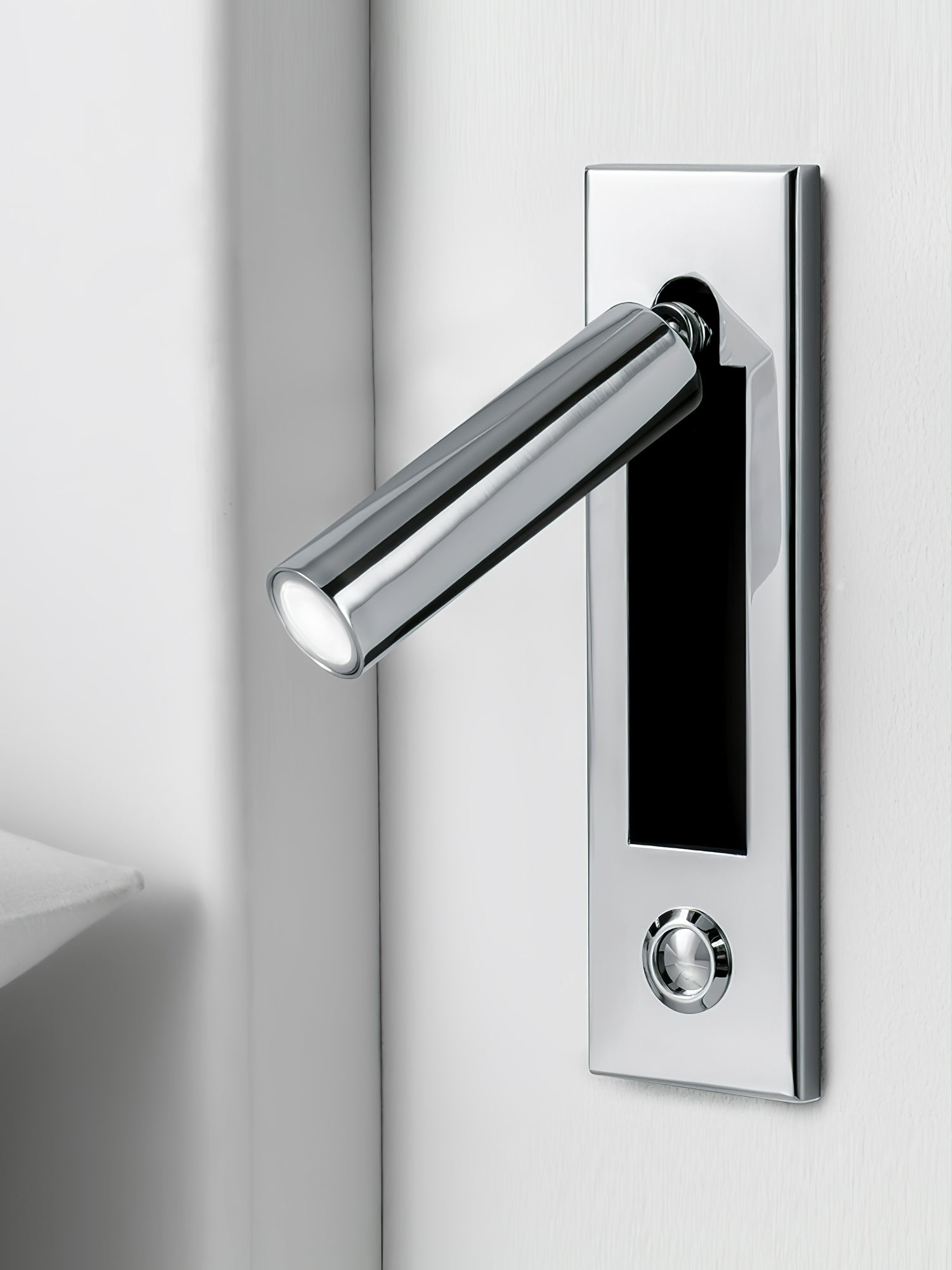 Minimalist Embedded Bedside Wall Sconce | Aluminum & Metal | Integrated 3000K LED | Adjustable Warm Light | Bedroom Accent