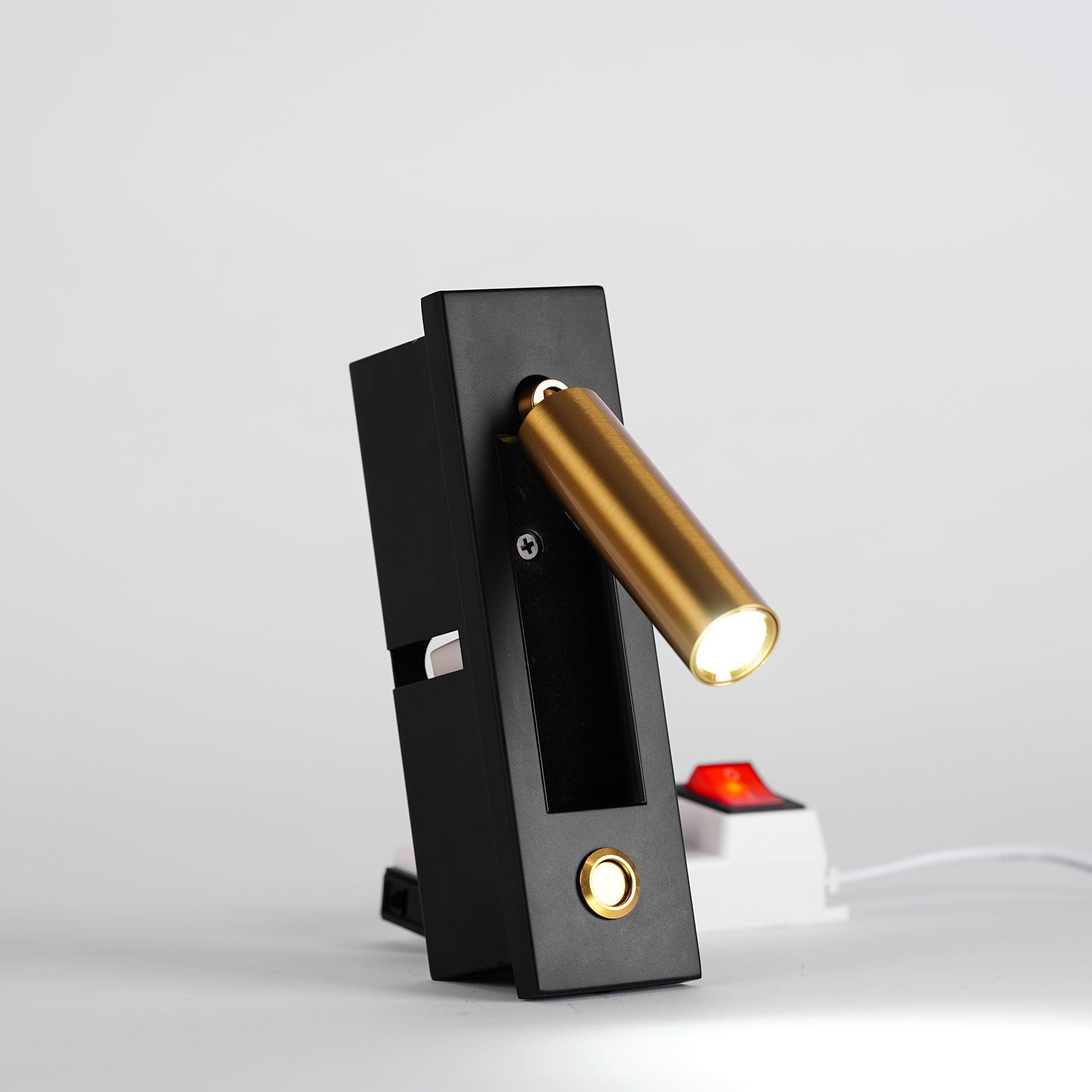 Minimalist Embedded Bedside Wall Sconce | Aluminum & Metal | Integrated 3000K LED | Adjustable Warm Light | Bedroom Accent