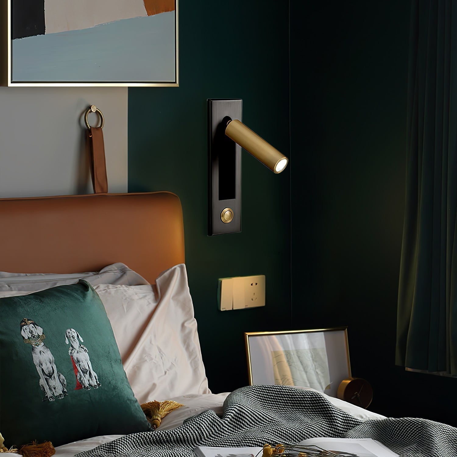 Minimalist Embedded Bedside Wall Sconce | Aluminum & Metal | Integrated 3000K LED | Adjustable Warm Light | Bedroom Accent