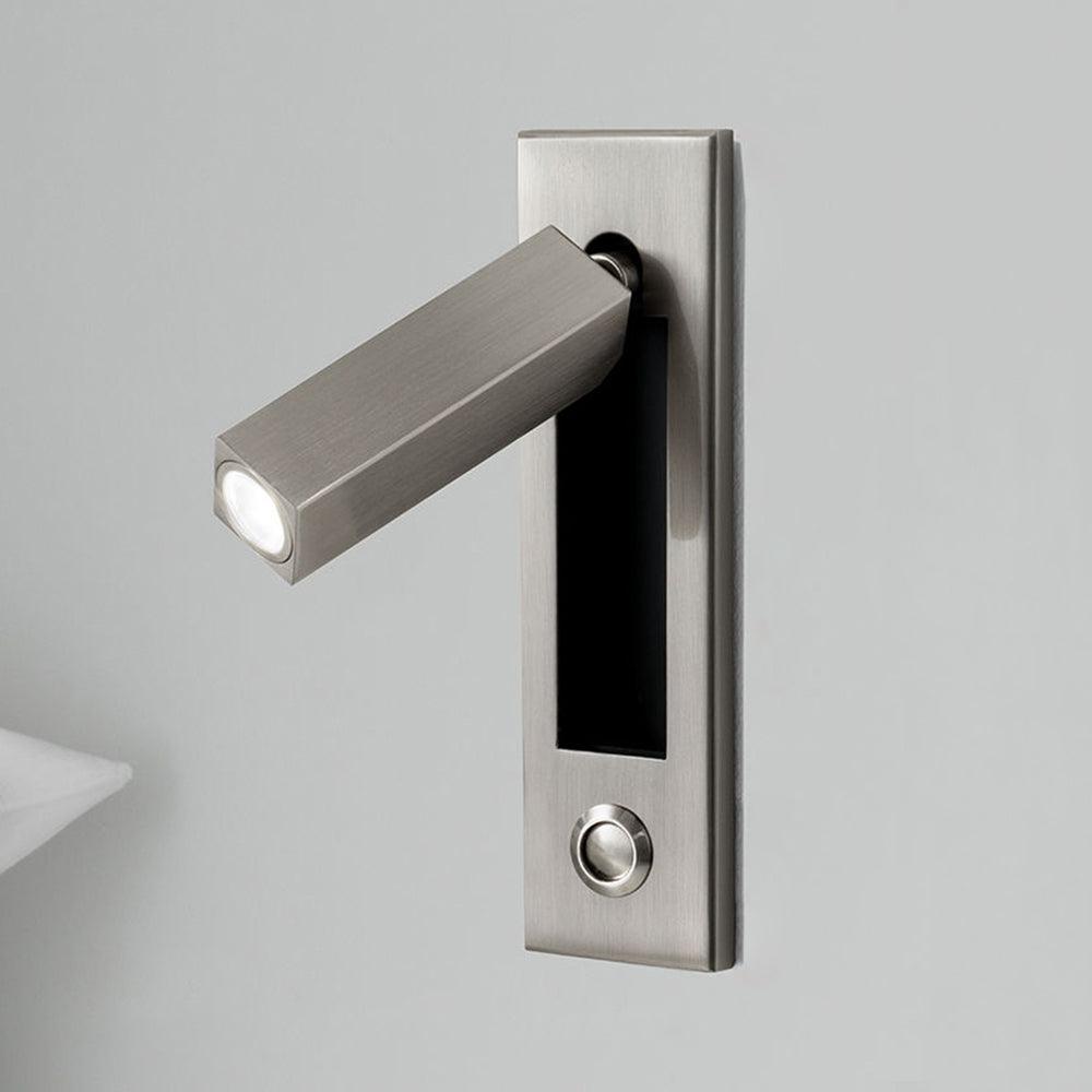 Minimalist Embedded Bedside Wall Sconce | Aluminum & Metal | Integrated 3000K LED | Adjustable Warm Light | Bedroom Accent