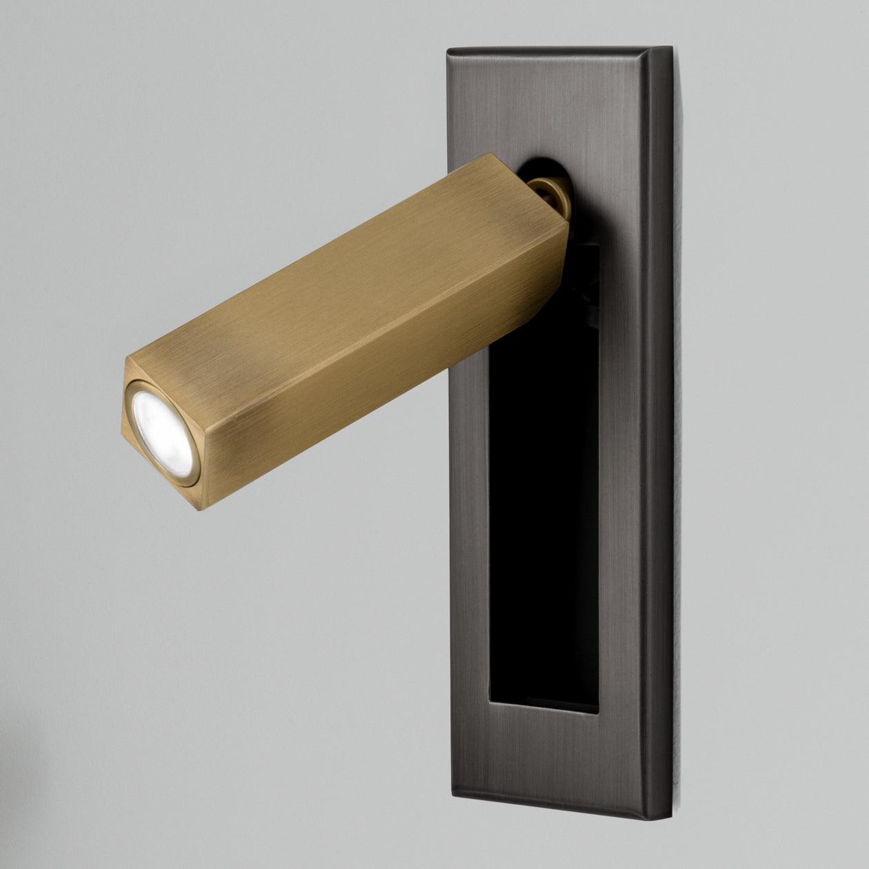 Minimalist Embedded Bedside Wall Sconce | Aluminum & Metal | Integrated 3000K LED | Adjustable Warm Light | Bedroom Accent