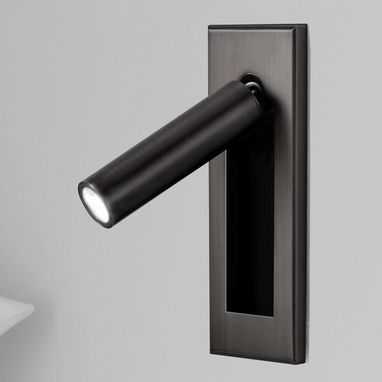 Minimalist Embedded Bedside Wall Sconce | Aluminum & Metal | Integrated 3000K LED | Adjustable Warm Light | Bedroom Accent