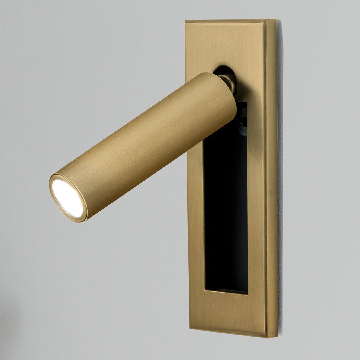 Minimalist Embedded Bedside Wall Sconce | Aluminum & Metal | Integrated 3000K LED | Adjustable Warm Light | Bedroom Accent