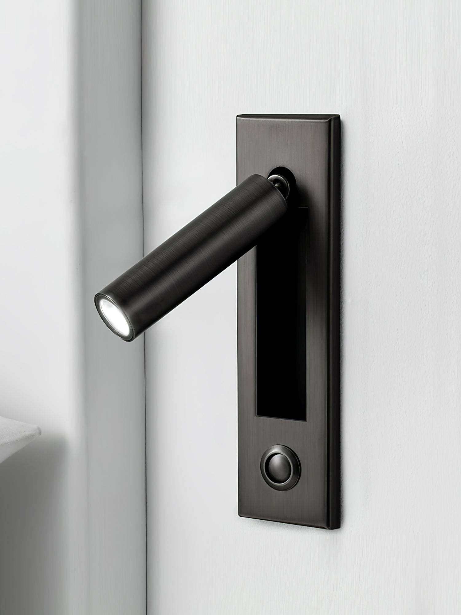 Minimalist Embedded Bedside Wall Sconce | Aluminum & Metal | Integrated 3000K LED | Adjustable Warm Light | Bedroom Accent