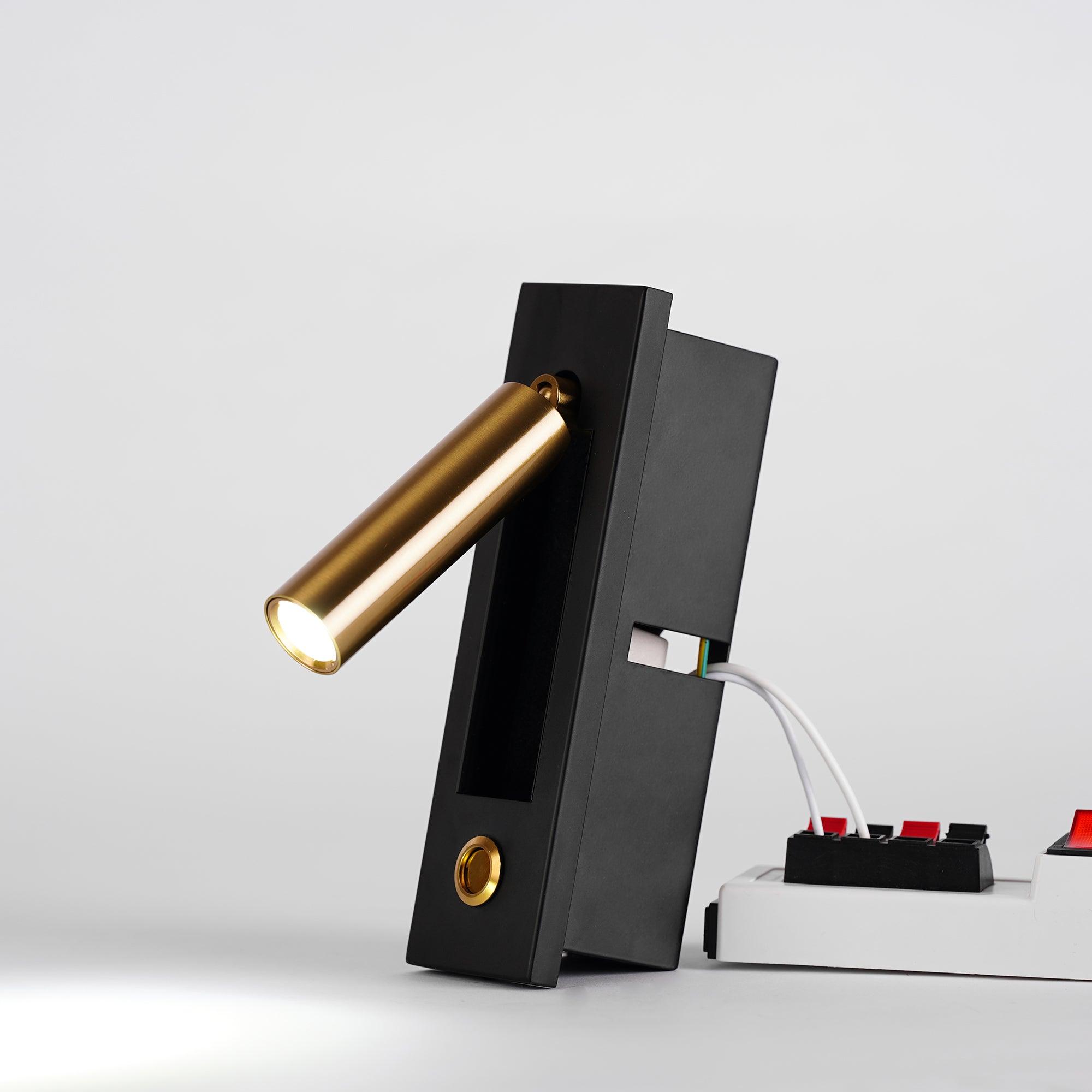 Minimalist Embedded Bedside Wall Sconce | Aluminum & Metal | Integrated 3000K LED | Adjustable Warm Light | Bedroom Accent