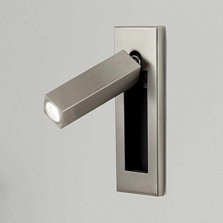 Minimalist Embedded Bedside Wall Sconce | Aluminum & Metal | Integrated 3000K LED | Adjustable Warm Light | Bedroom Accent