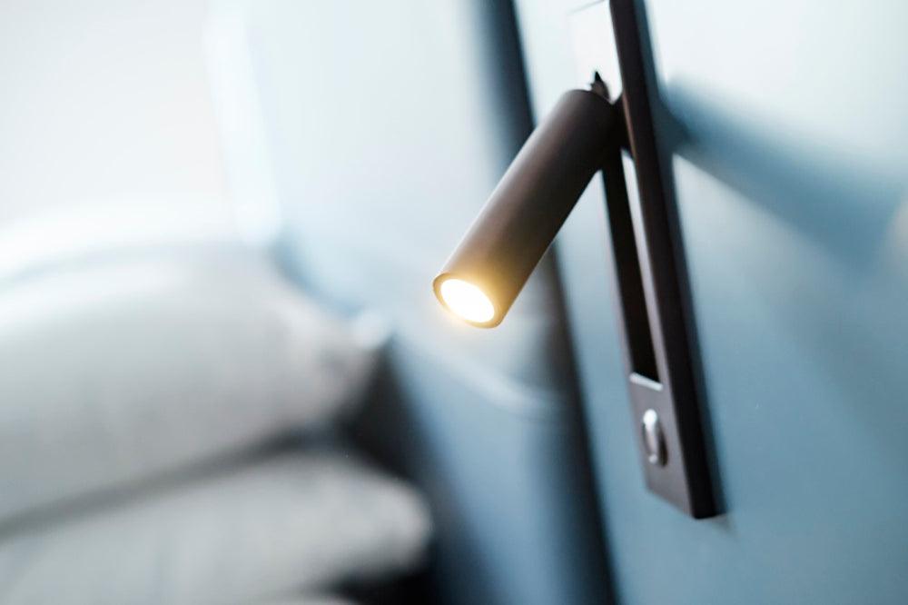 Minimalist Embedded Bedside Wall Sconce | Aluminum & Metal | Integrated 3000K LED | Adjustable Warm Light | Bedroom Accent