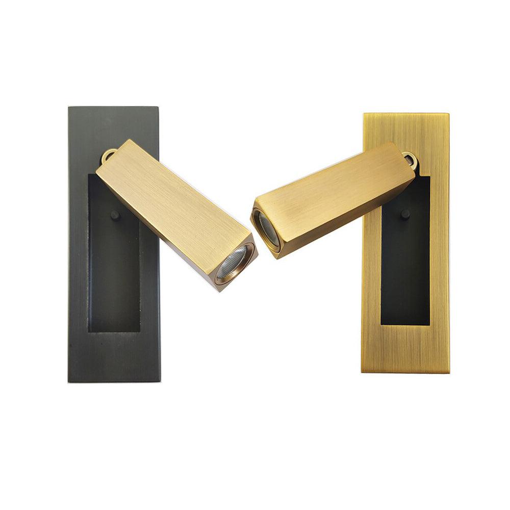 Minimalist Embedded Bedside Wall Sconce | Aluminum & Metal | Integrated 3000K LED | Adjustable Warm Light | Bedroom Accent