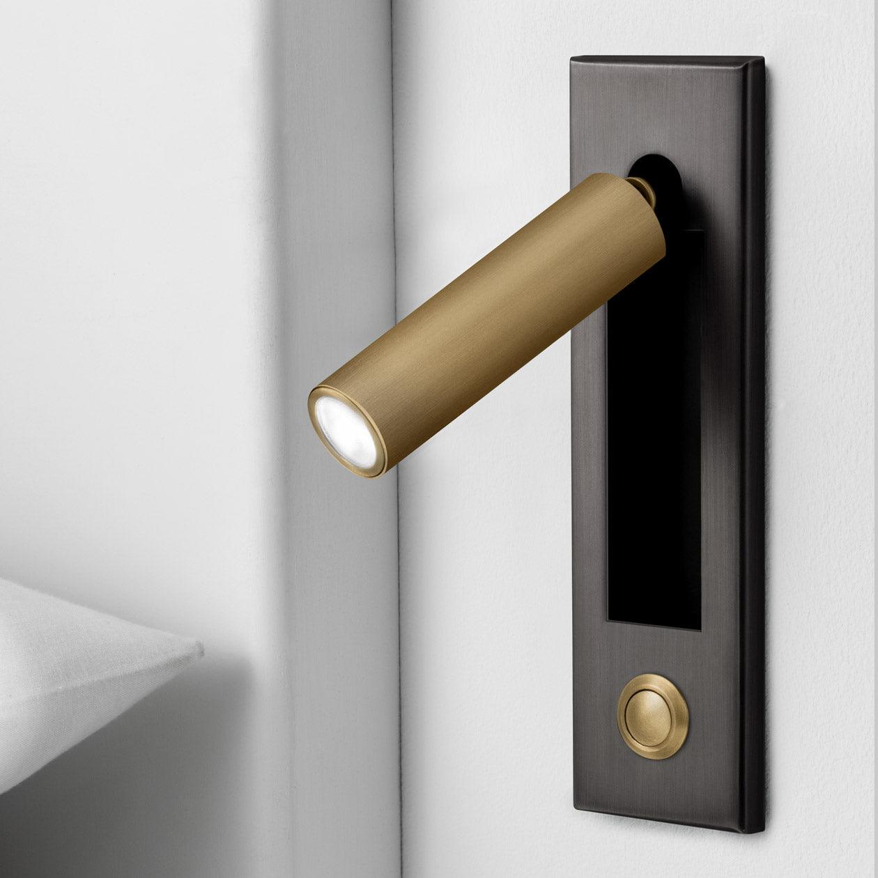 Minimalist Embedded Bedside Wall Sconce | Aluminum & Metal | Integrated 3000K LED | Adjustable Warm Light | Bedroom Accent