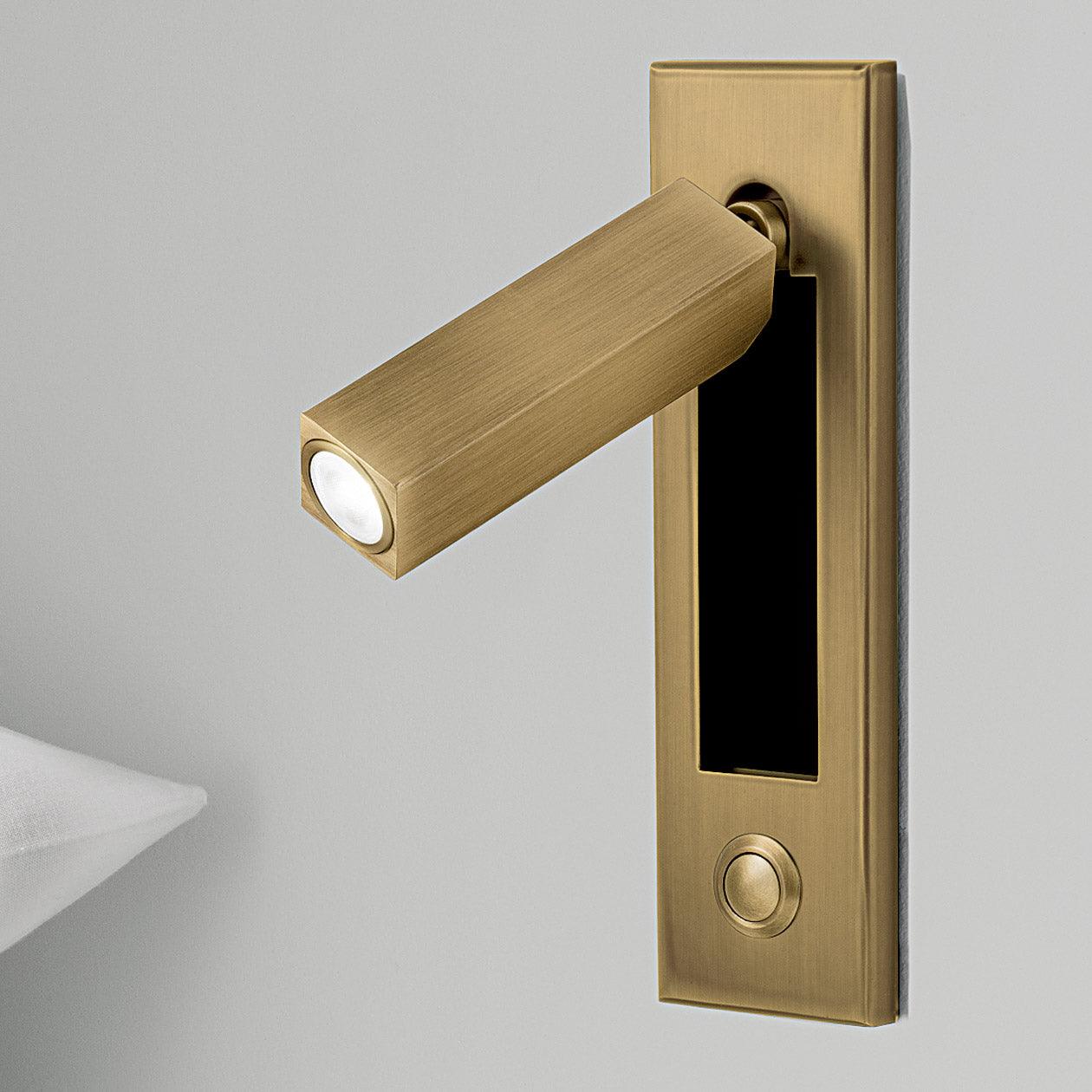 Minimalist Embedded Bedside Wall Sconce | Aluminum & Metal | Integrated 3000K LED | Adjustable Warm Light | Bedroom Accent