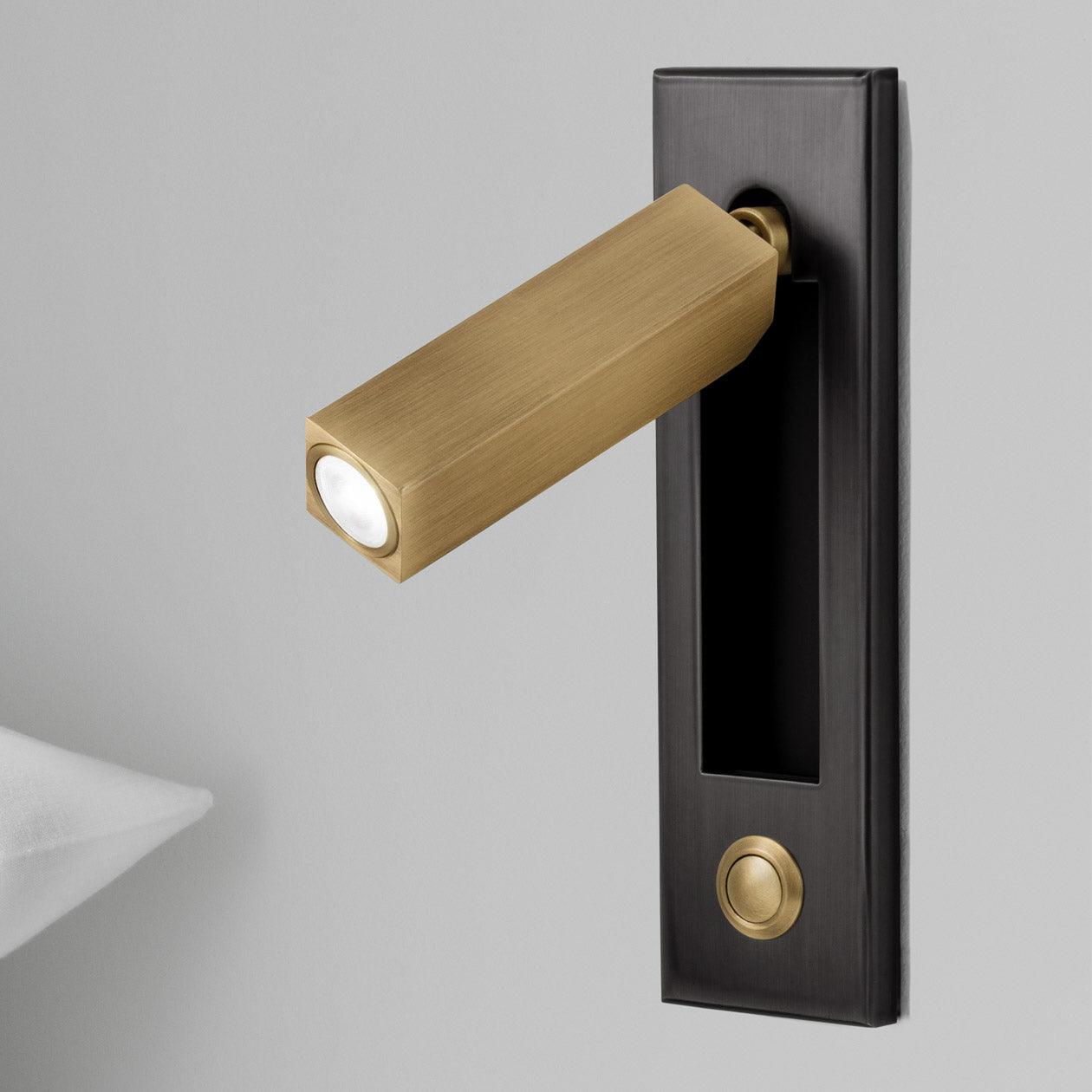 Minimalist Embedded Bedside Wall Sconce | Aluminum & Metal | Integrated 3000K LED | Adjustable Warm Light | Bedroom Accent