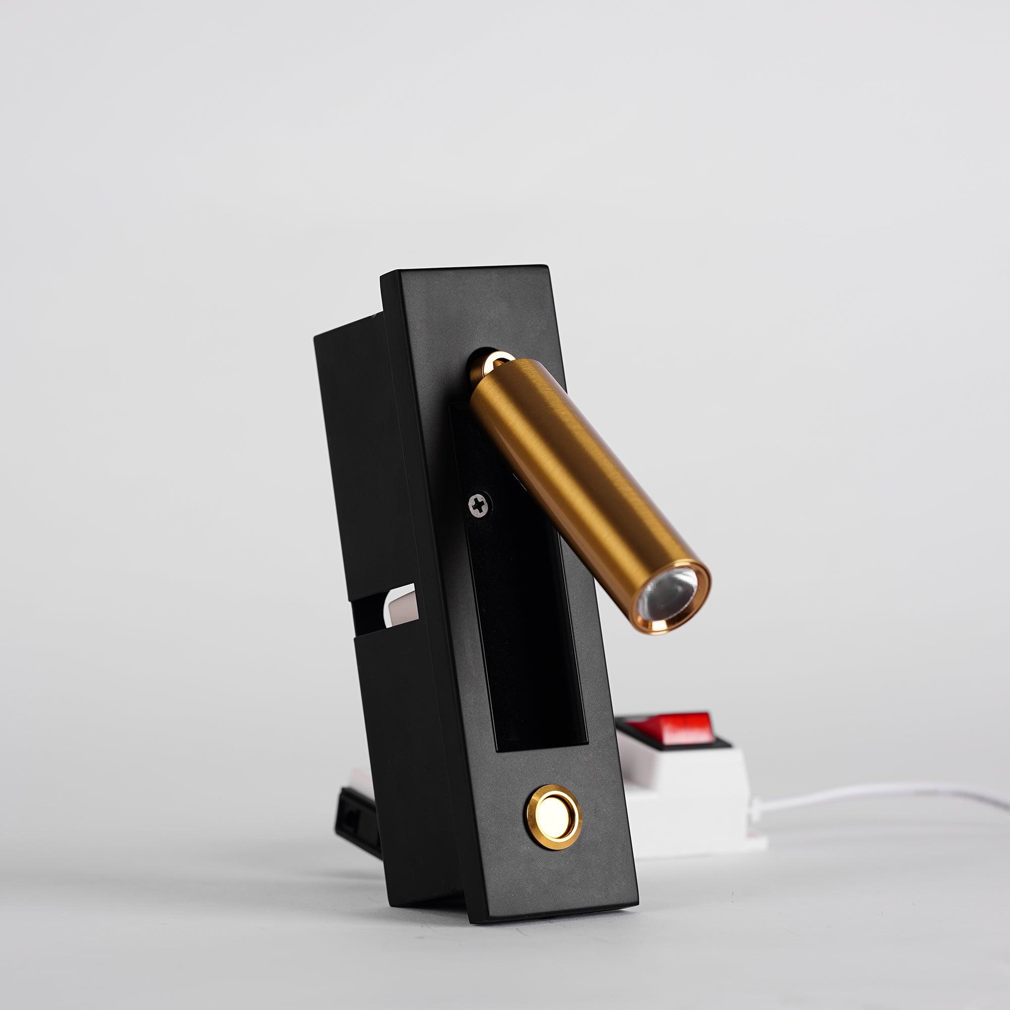 Minimalist Embedded Bedside Wall Sconce | Aluminum & Metal | Integrated 3000K LED | Adjustable Warm Light | Bedroom Accent