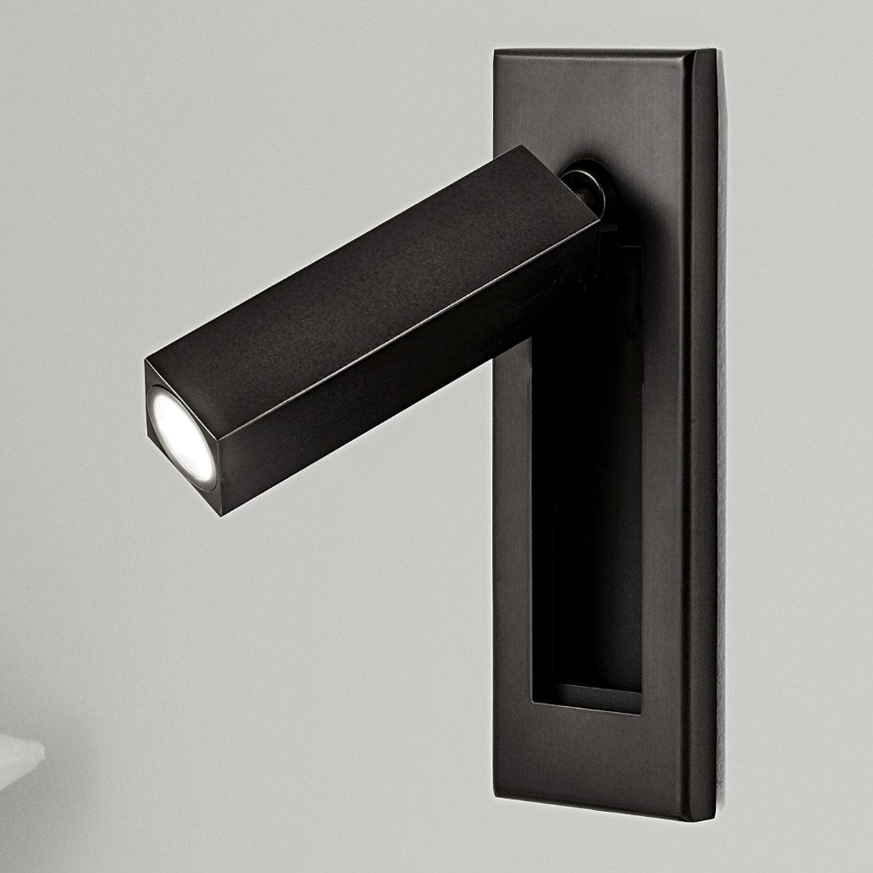 Minimalist Embedded Bedside Wall Sconce | Aluminum & Metal | Integrated 3000K LED | Adjustable Warm Light | Bedroom Accent