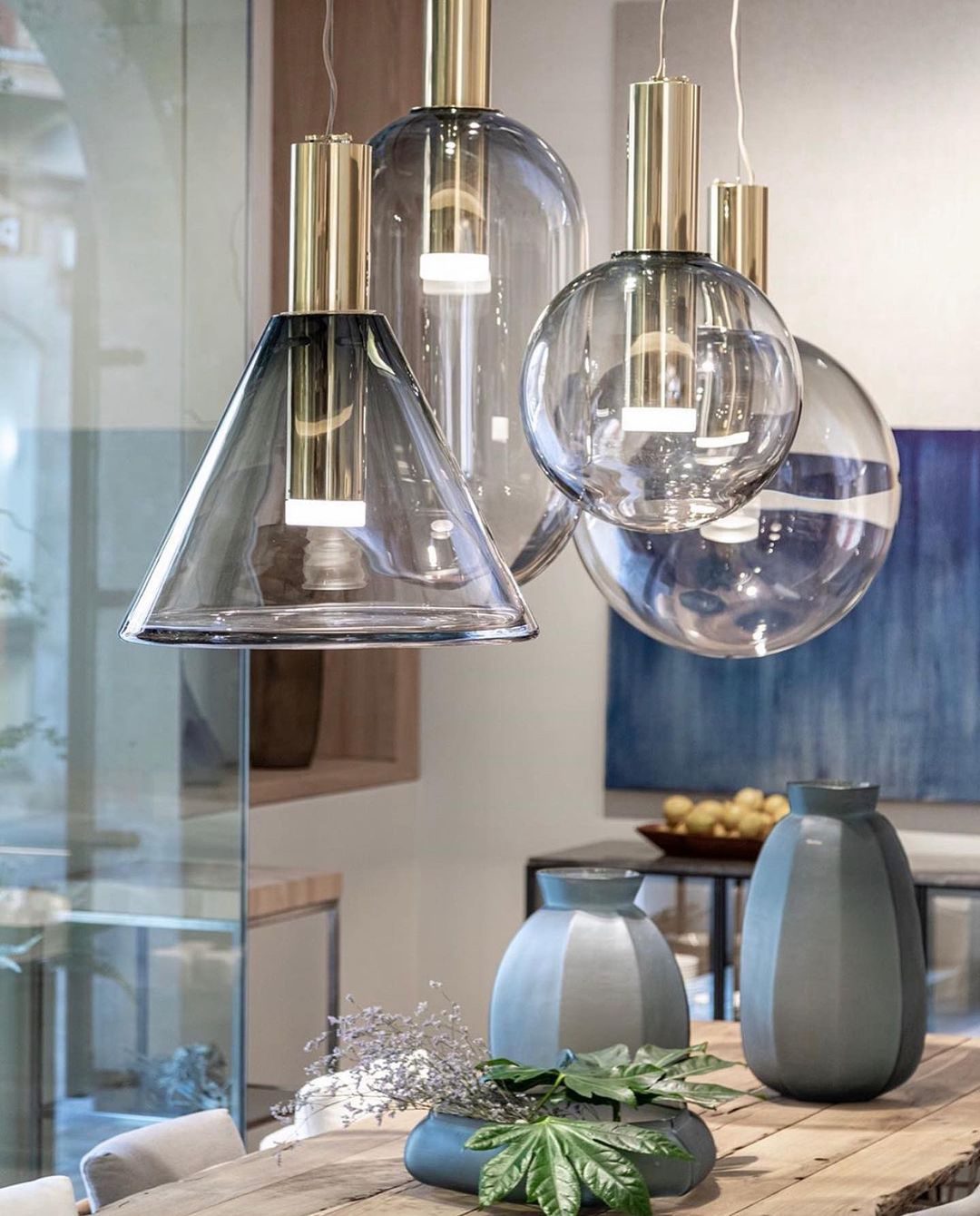 Isabel Pendant Lamp | Glass & Metal Design Hanging Light | GU10 Compatible | Soft Diffused Lighting | Bedroom & Living Space