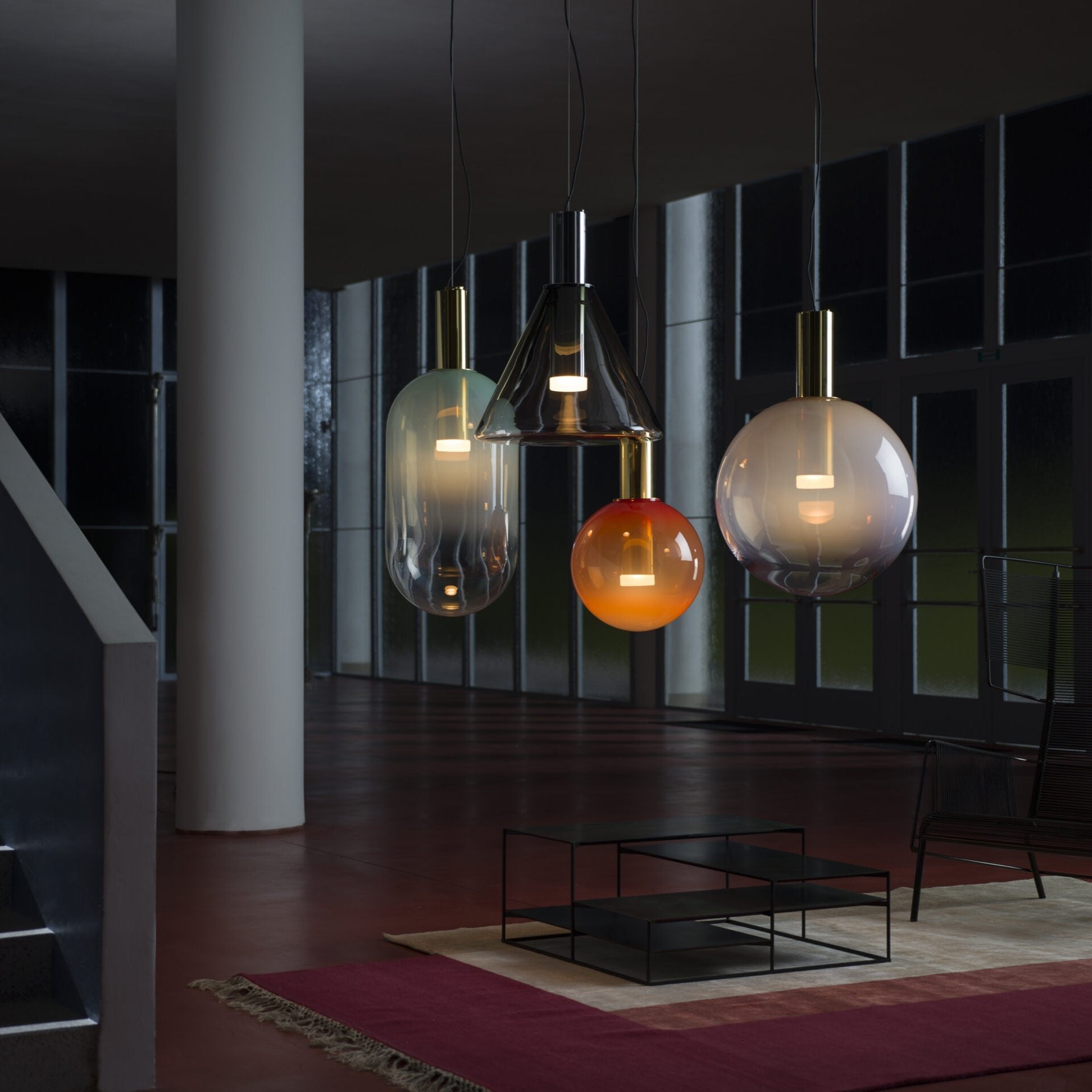 Isabel Pendant Lamp | Glass & Metal Design Hanging Light | GU10 Compatible | Soft Diffused Lighting | Bedroom & Living Space