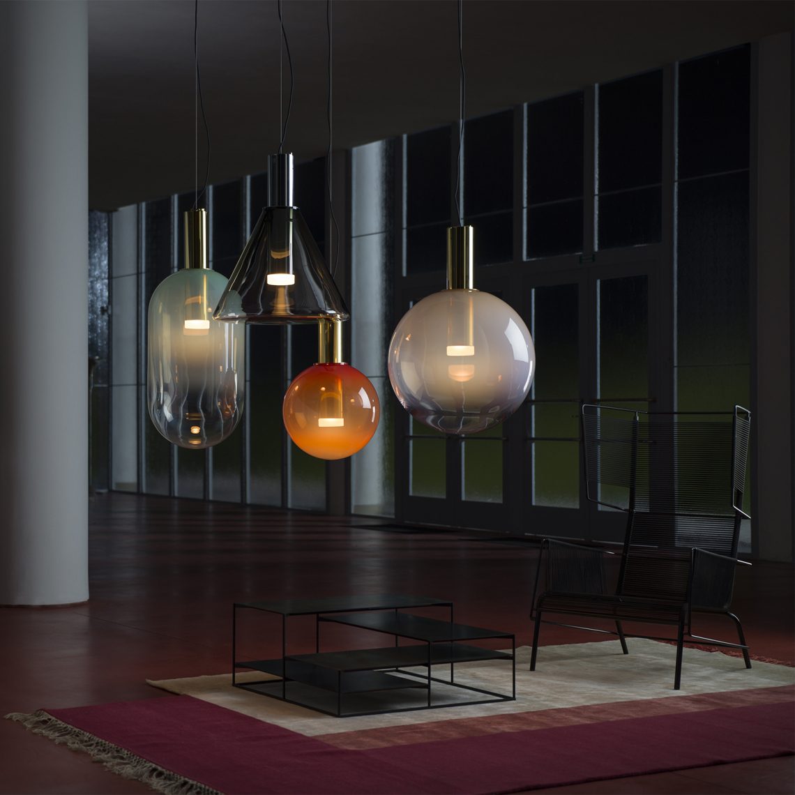 Isabel Pendant Lamp | Glass & Metal Design Hanging Light | GU10 Compatible | Soft Diffused Lighting | Bedroom & Living Space