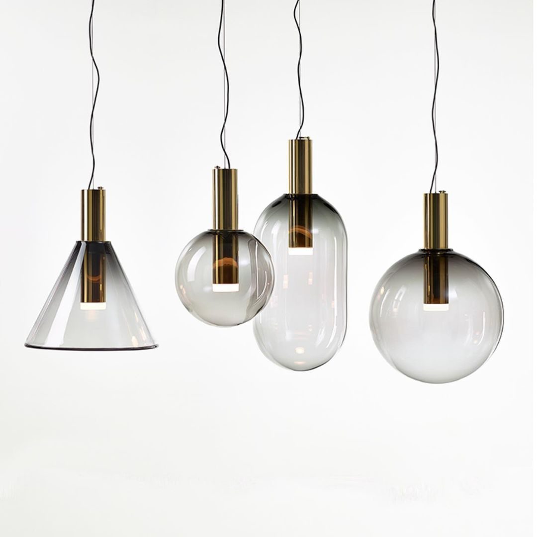 Isabel Pendant Lamp | Glass & Metal Design Hanging Light | GU10 Compatible | Soft Diffused Lighting | Bedroom & Living Space