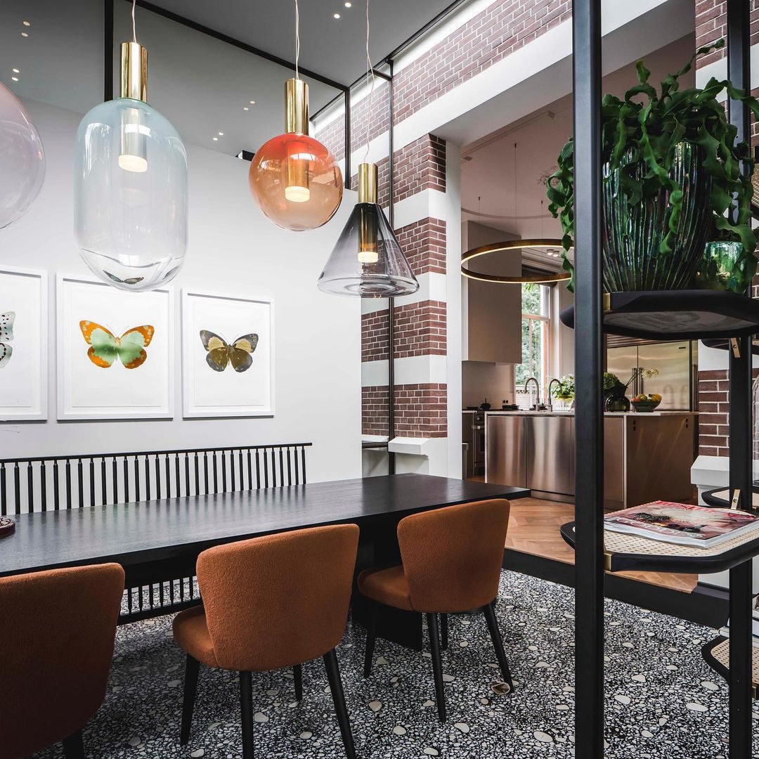 Isabel Pendant Lamp | Glass & Metal Design Hanging Light | GU10 Compatible | Soft Diffused Lighting | Bedroom & Living Space