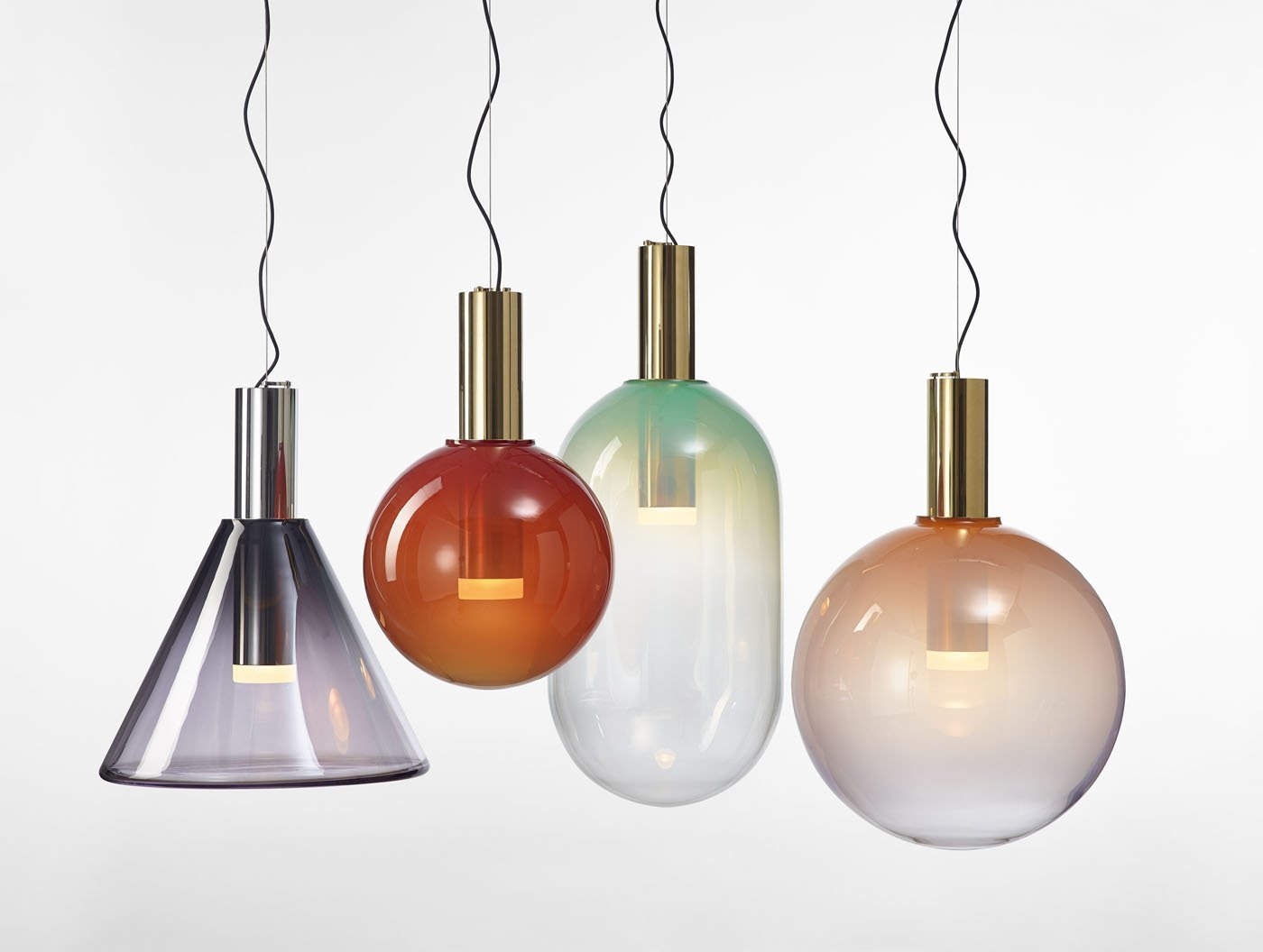 Isabel Pendant Lamp | Glass & Metal Design Hanging Light | GU10 Compatible | Soft Diffused Lighting | Bedroom & Living Space