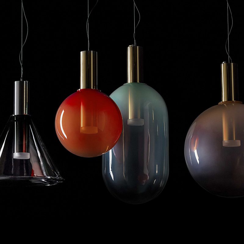 Isabel Pendant Lamp | Glass & Metal Design Hanging Light | GU10 Compatible | Soft Diffused Lighting | Bedroom & Living Space