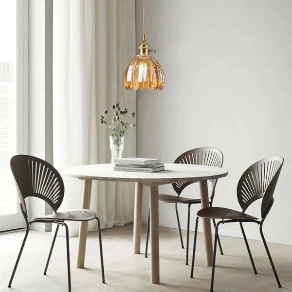 Japanese Retro Glass Flower Pendant Lamp