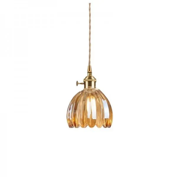 Japanese Retro Glass Flower Pendant Lamp