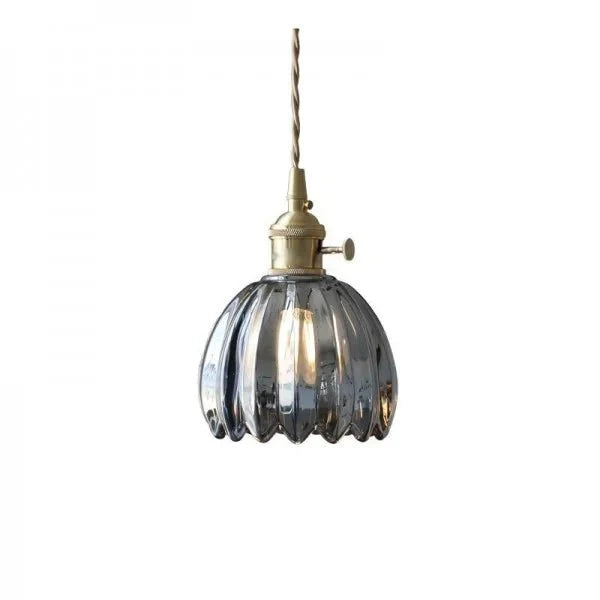Japanese Retro Glass Flower Pendant Lamp