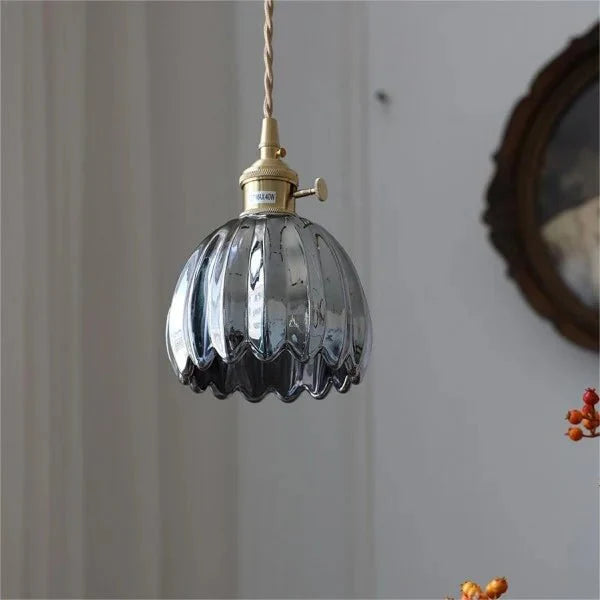 Japanese Retro Glass Flower Pendant Lamp