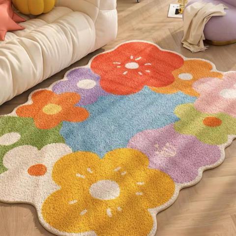 BloomHaven | Floral Rug for Home | Soft Wildflower Rug in Natural Design