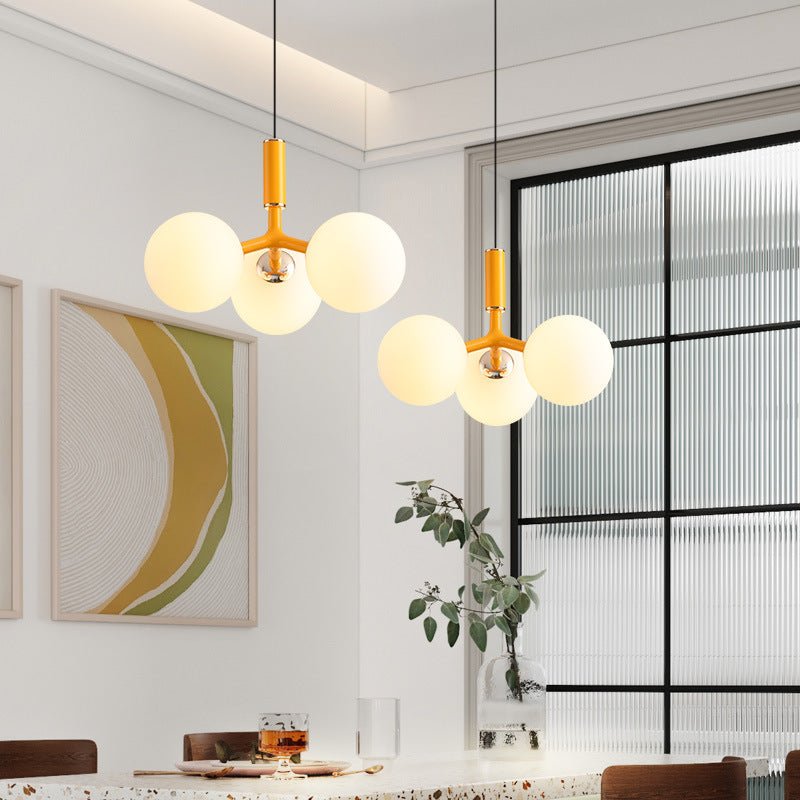 Scandinavian Glass Pendant Lamp Luxury Nordic Style | G9 LED | Sound Sensor | Modern Minimalist Hanging Light for Bedroom Living Room
