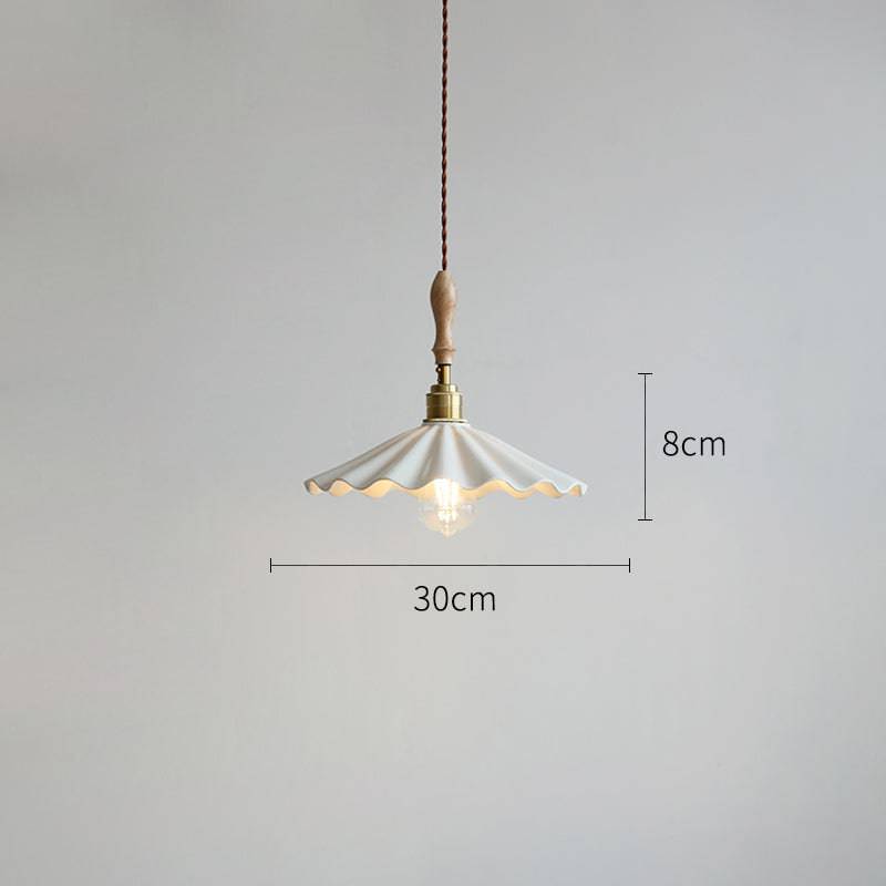 Ceramic Kitchen Island Pendant Light | Ribbed Shade Hanging Lamp | E27 Brass Fixture | Nordic Modern Ceiling Lighting