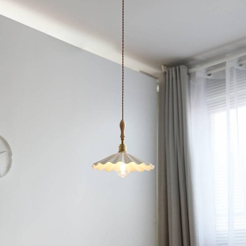 Ceramic Kitchen Island Pendant Light | Ribbed Shade Hanging Lamp | E27 Brass Fixture | Nordic Modern Ceiling Lighting