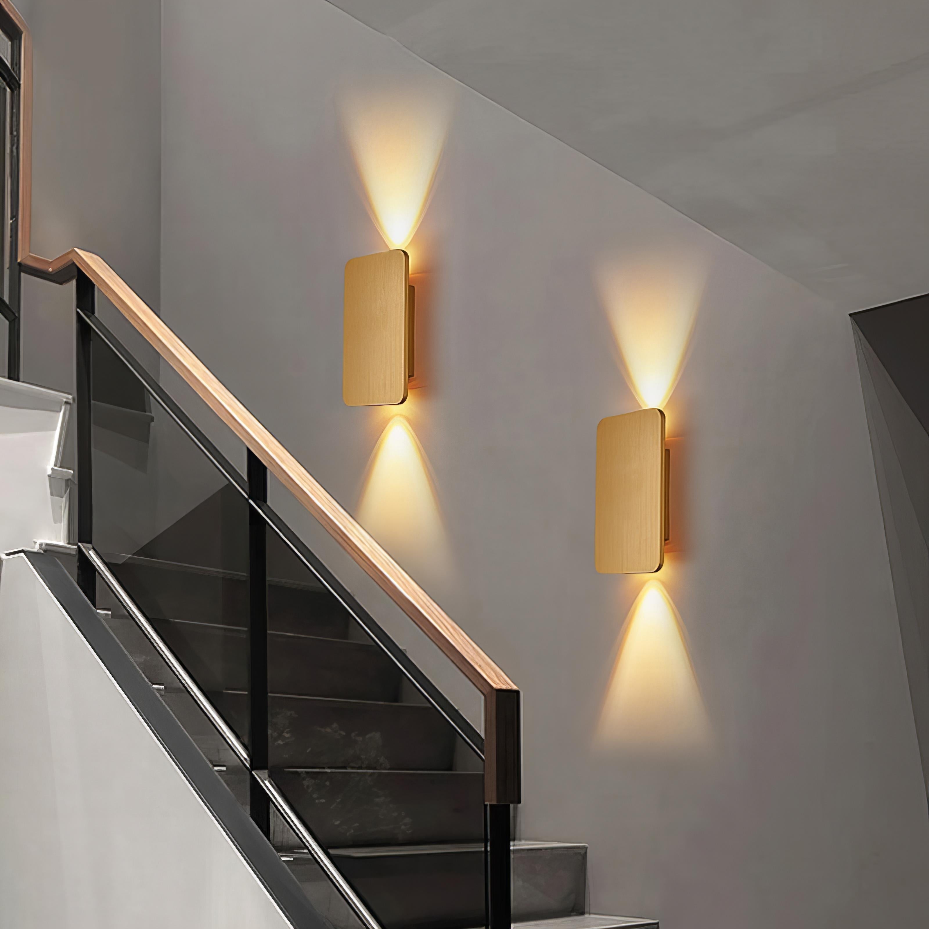 Rectangular LED Wall Lamp | Modern Up & Down Lighting | Aluminum Wall Fixture | Indoor Accent Light | Gray Black Gold Brown Finish