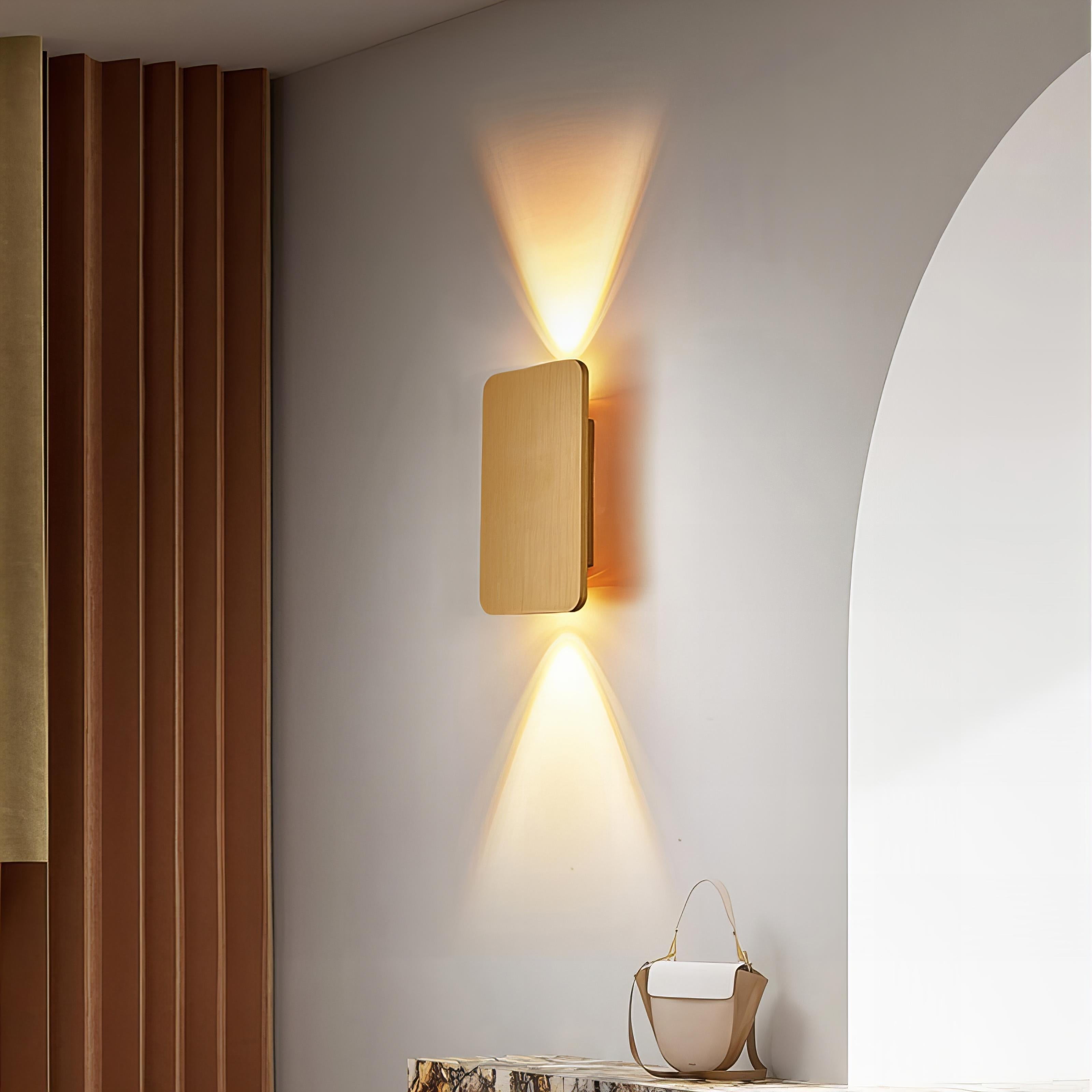 Rectangular LED Wall Lamp | Modern Up & Down Lighting | Aluminum Wall Fixture | Indoor Accent Light | Gray Black Gold Brown Finish