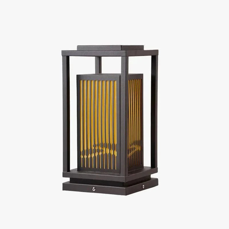 Outdoor Solar Post Light | Cage-Style LED Garden Lamp | IP65 Waterproof Iron & Acrylic | Warm White Lighting | Patio Pathway Yard