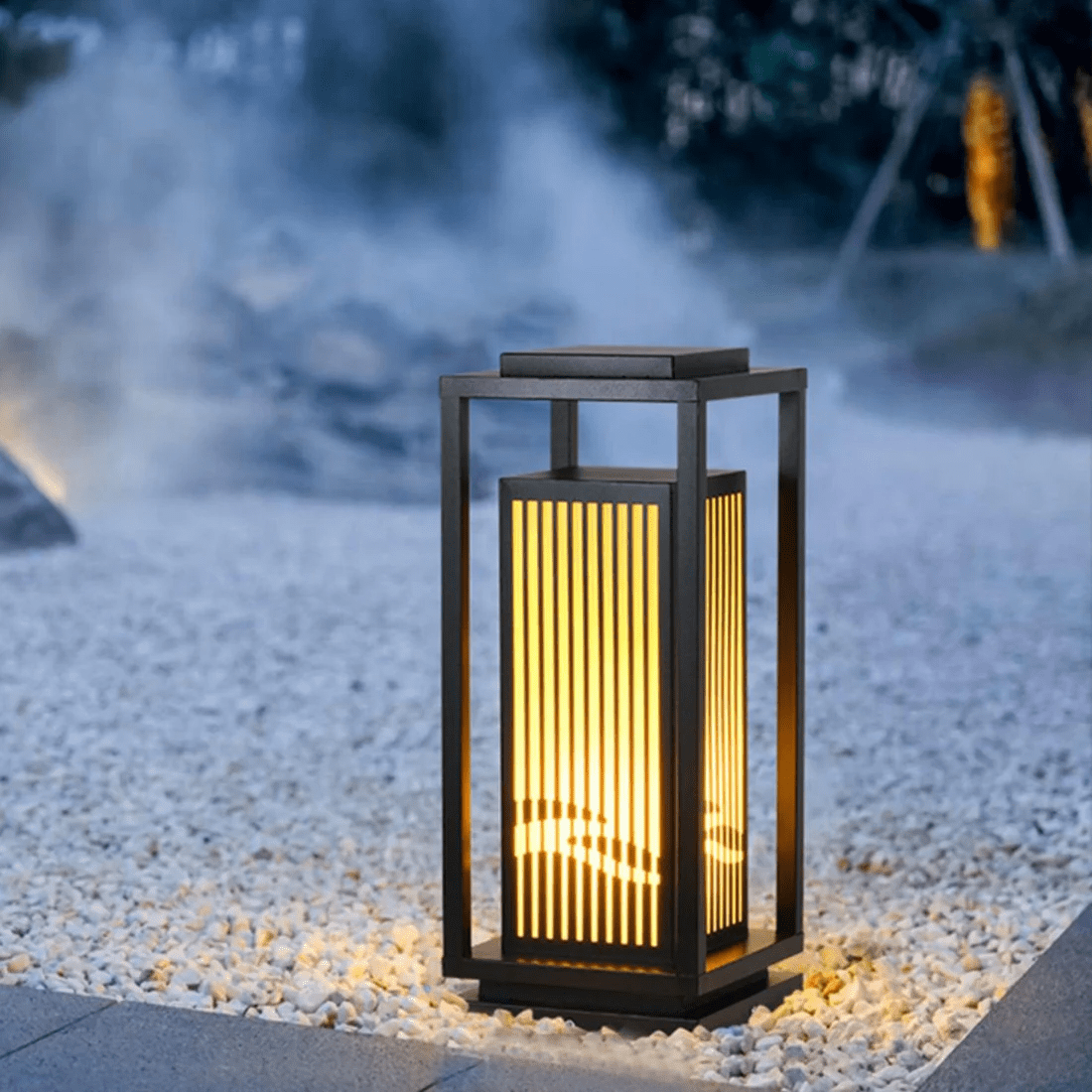 Outdoor Solar Post Light | Cage-Style LED Garden Lamp | IP65 Waterproof Iron & Acrylic | Warm White Lighting | Patio Pathway Yard